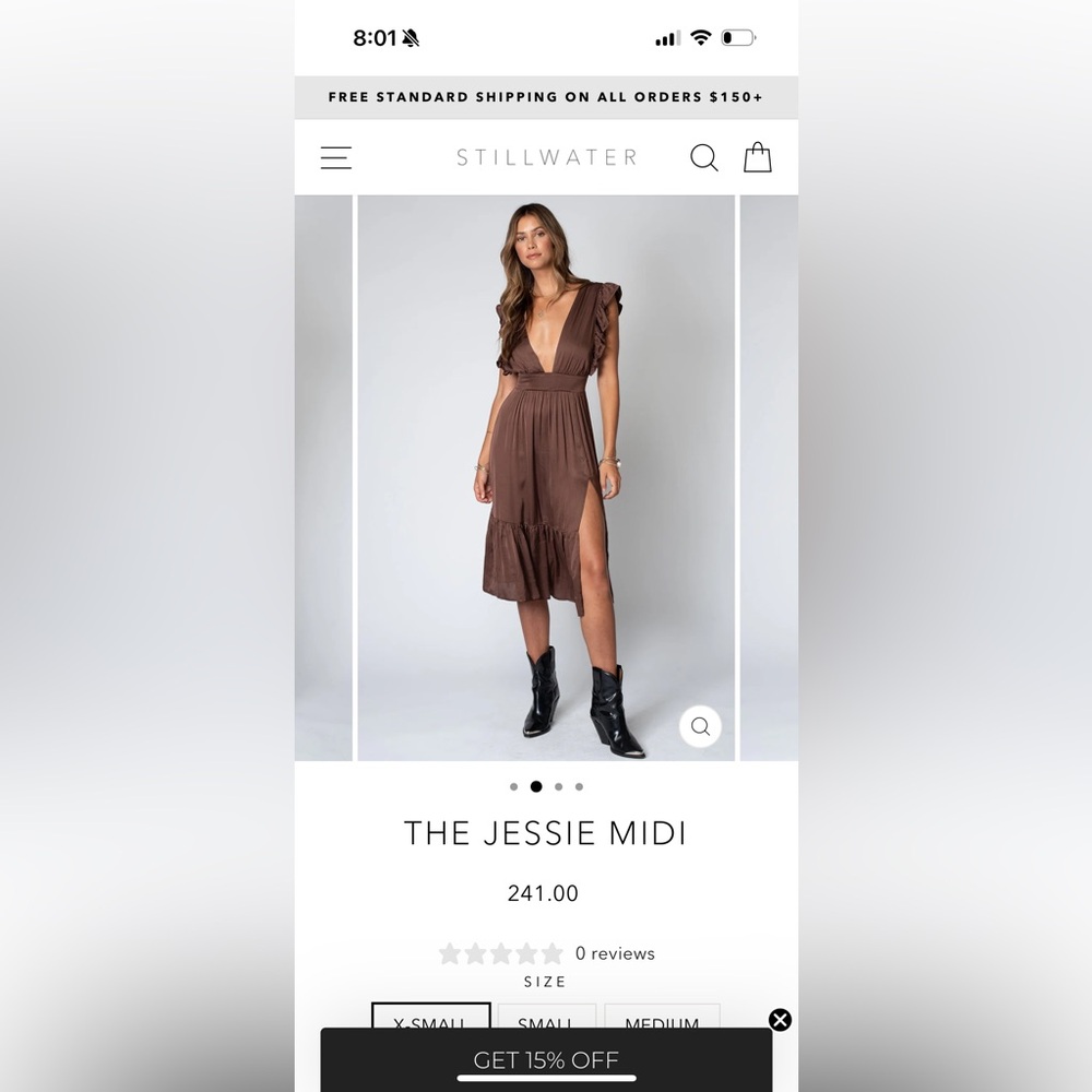 Stillwater Jessie Midi Dress in Chocolate Brown